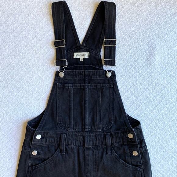Madewell Straight-Leg Overalls Denim Black Lunar Wash Size Small Carpenter - Picture 10 of 14